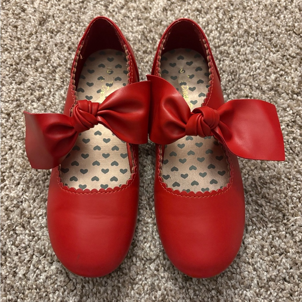 Red Bow Mary Jane Shoes